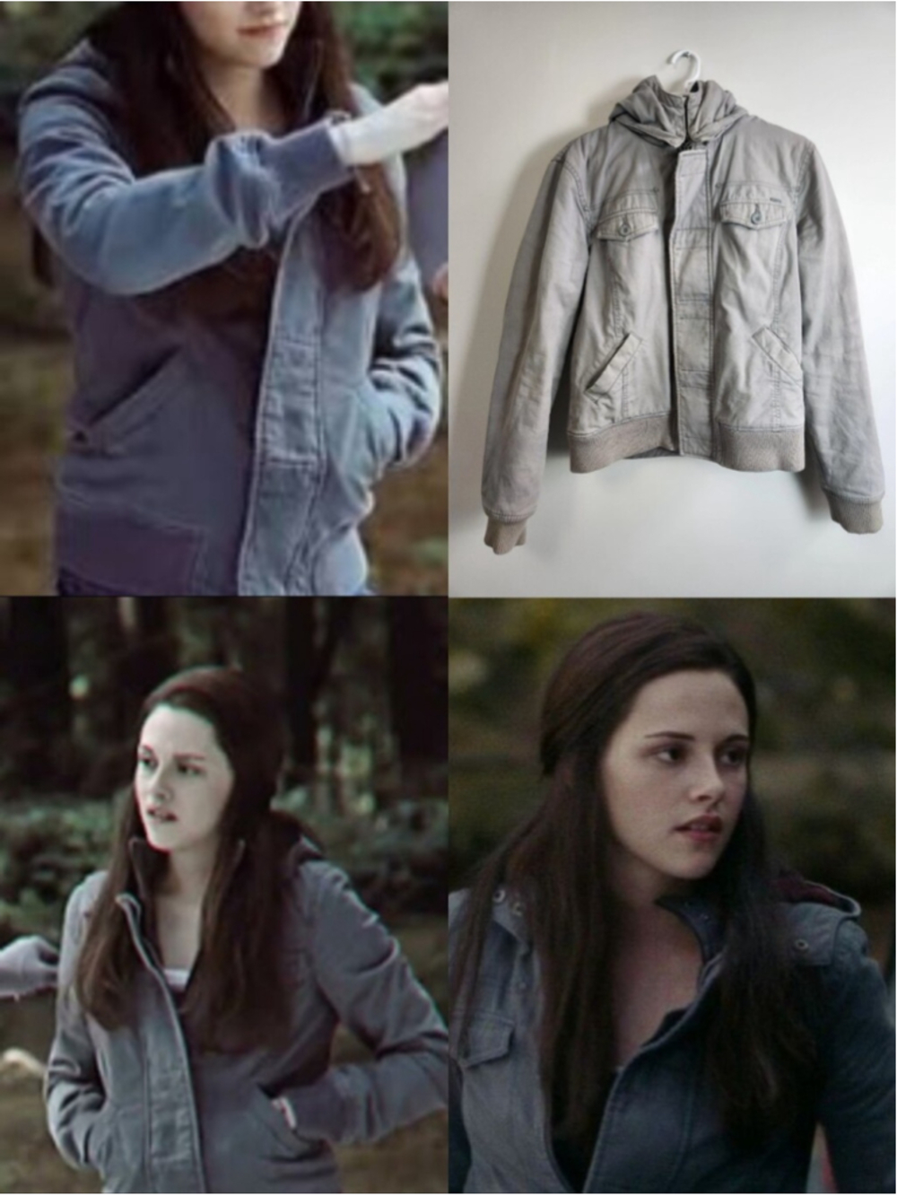 ASO Bella Swan Size XL Eclipse Grey Jacket Alt Lining & Zipper Pull Y2K Utility